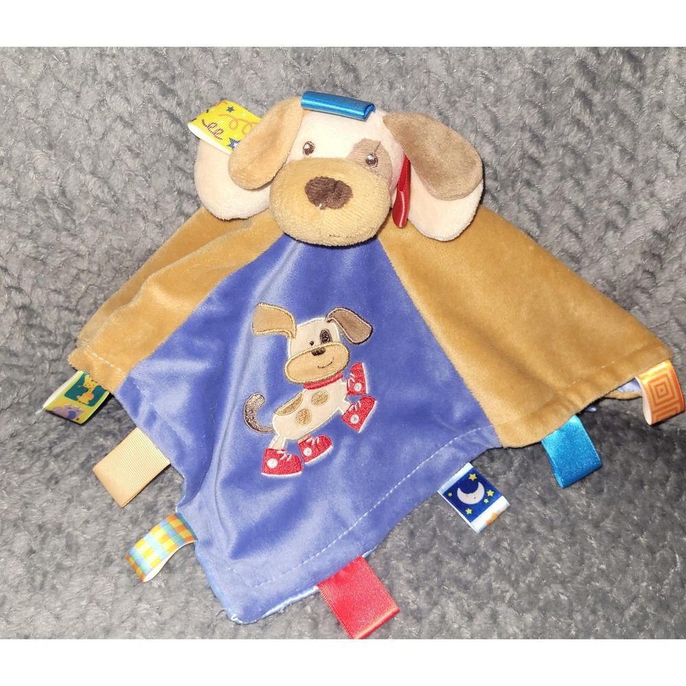 Taggies Signature Collection Puppy Dog Lovey Security Blanket‎ Sensory Tags y2k